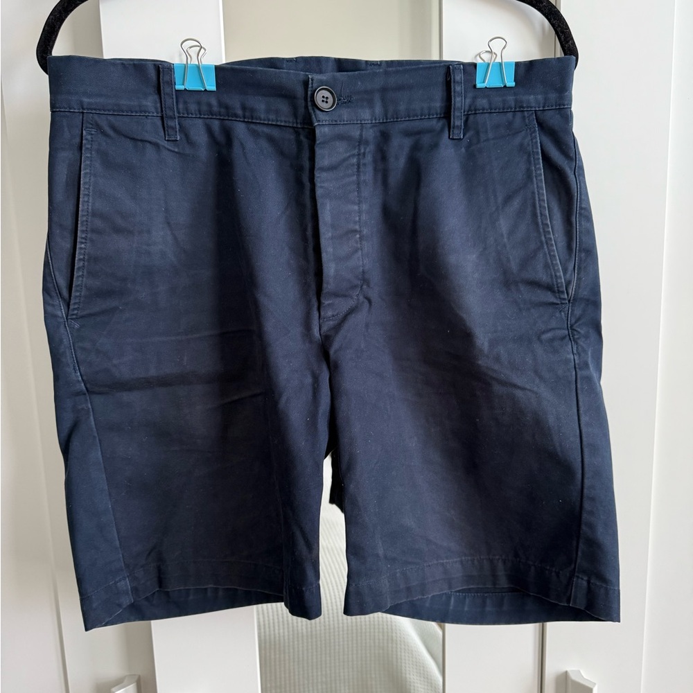 American Apparel Blue Flat Front Shorts